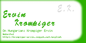 ervin krompiger business card